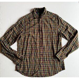 SCOTCH & SODA Amsterdams Blauw Plaid Flannel Button Down Shirt - Size Large